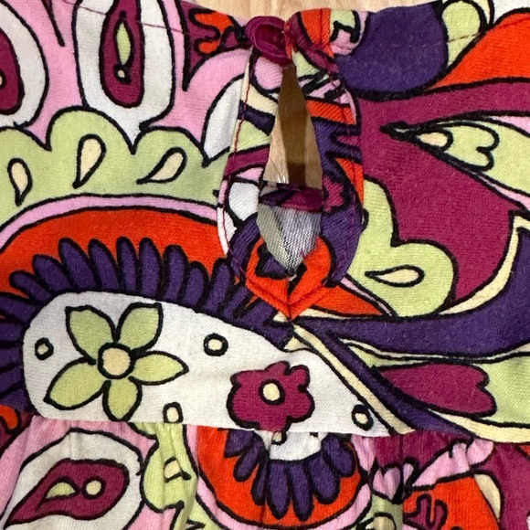 Hanna Andersson cotton long sleeve paisley dress (pink, purple, red & green) - Picture 4 of 5